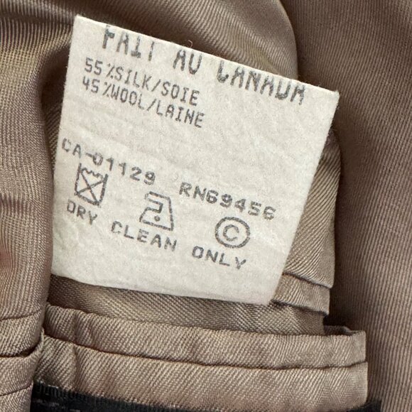 Brandini Le Collezioni Mens 41R Wool Silk Plaid Blazer Three Button Brown Canada - Picture 3 of 13